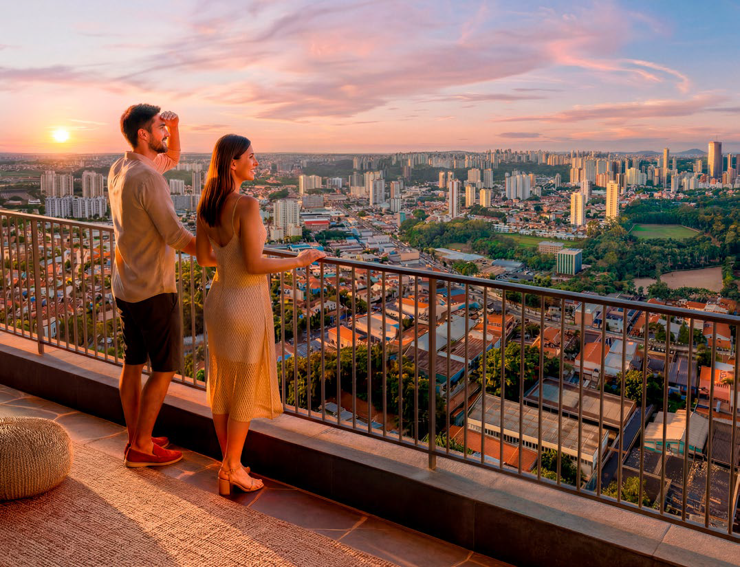 Rooftop Mirante do IBITI ao entardecer