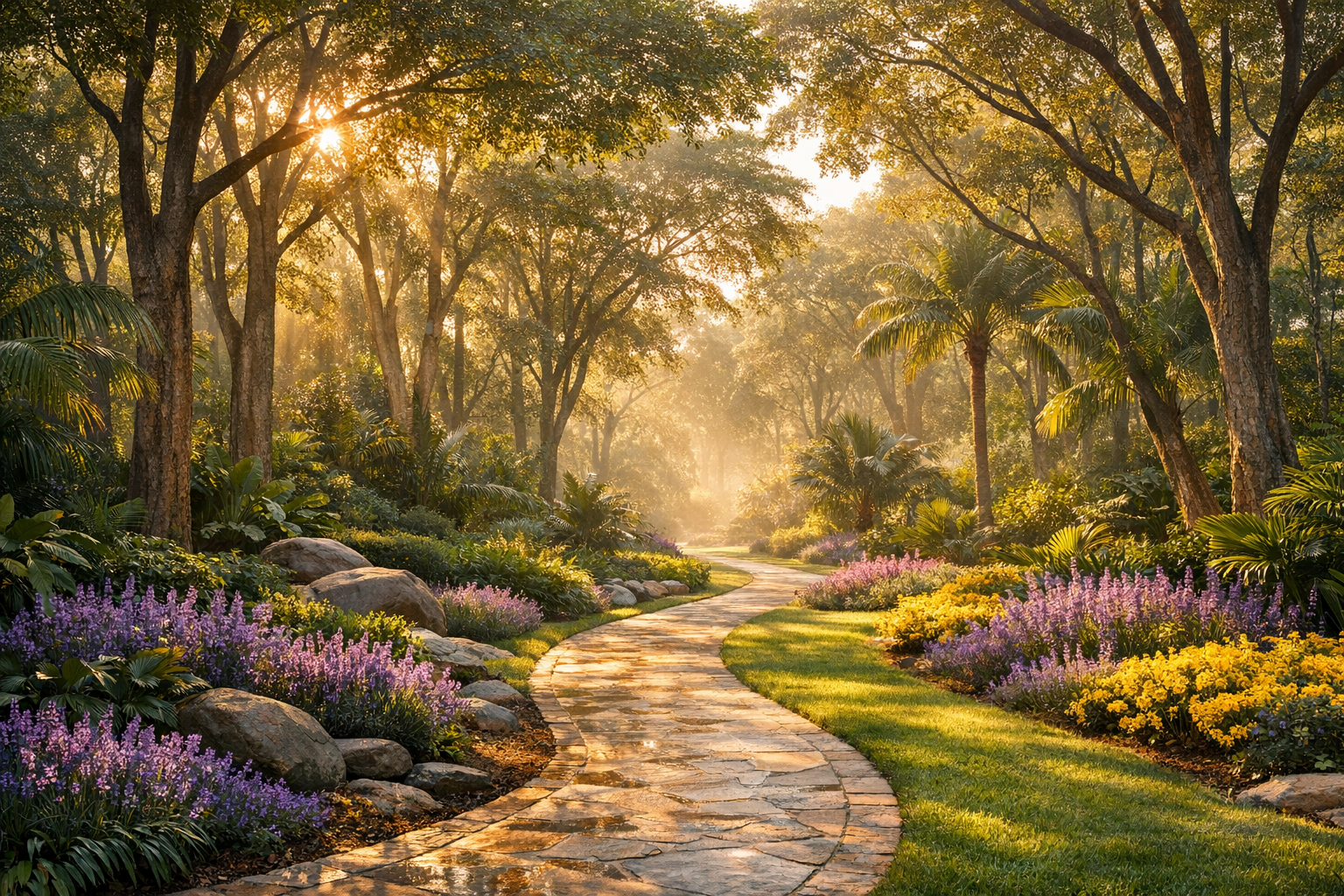 Área comum do IBITI com paisagismo e lazer